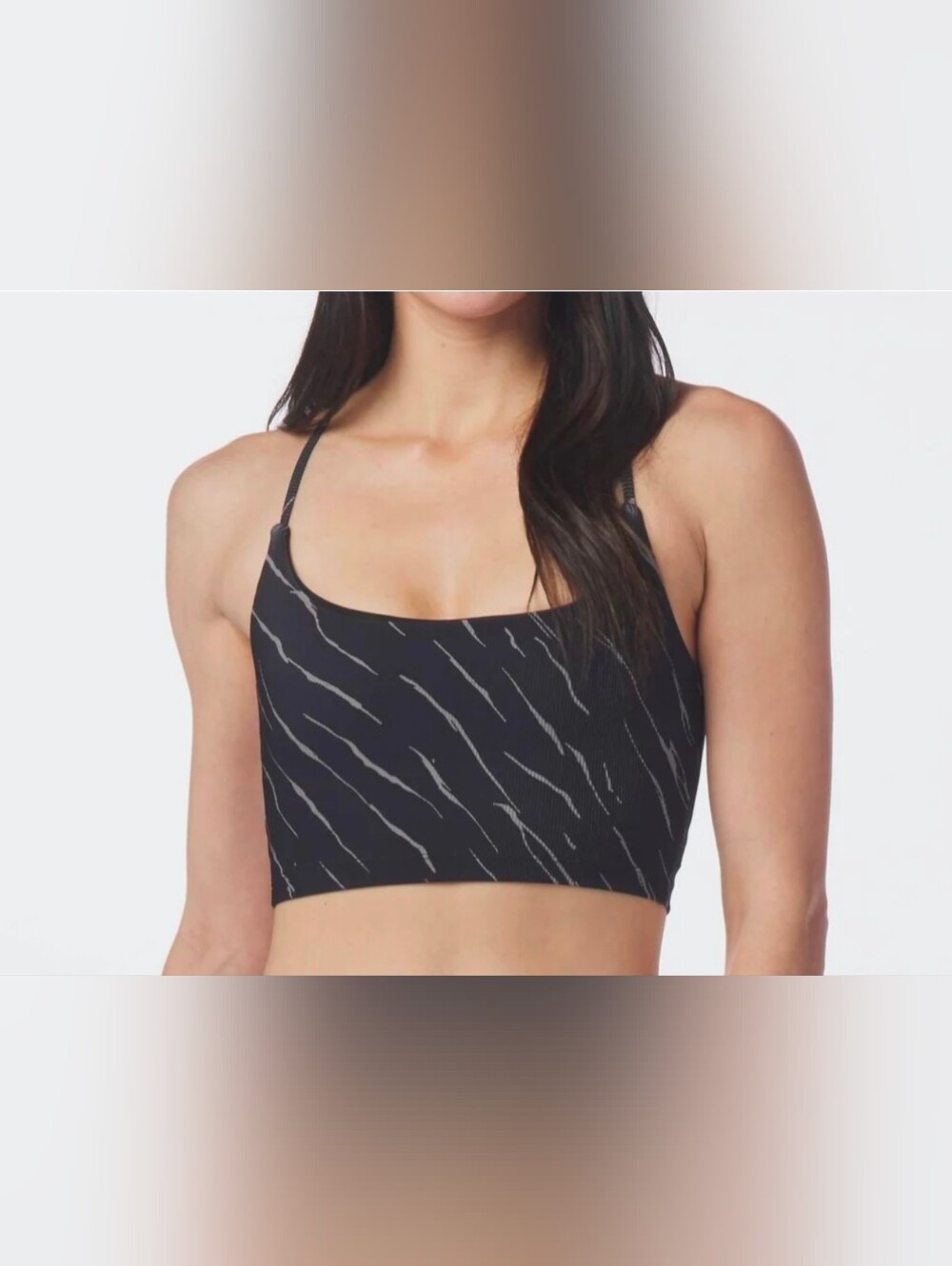 Glyder Black Streaking Tiger Pure Sports Bra Light Impact, Cami Women's Size 3X